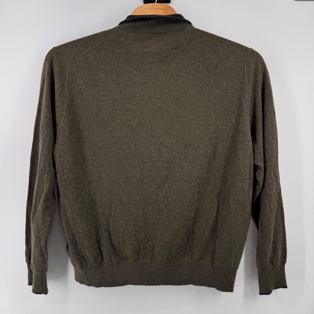 Polo Ralph Lauren Sweater Mens XXL Olive Green Washable Cashmere Quarter Zip - Picture 3 of 8